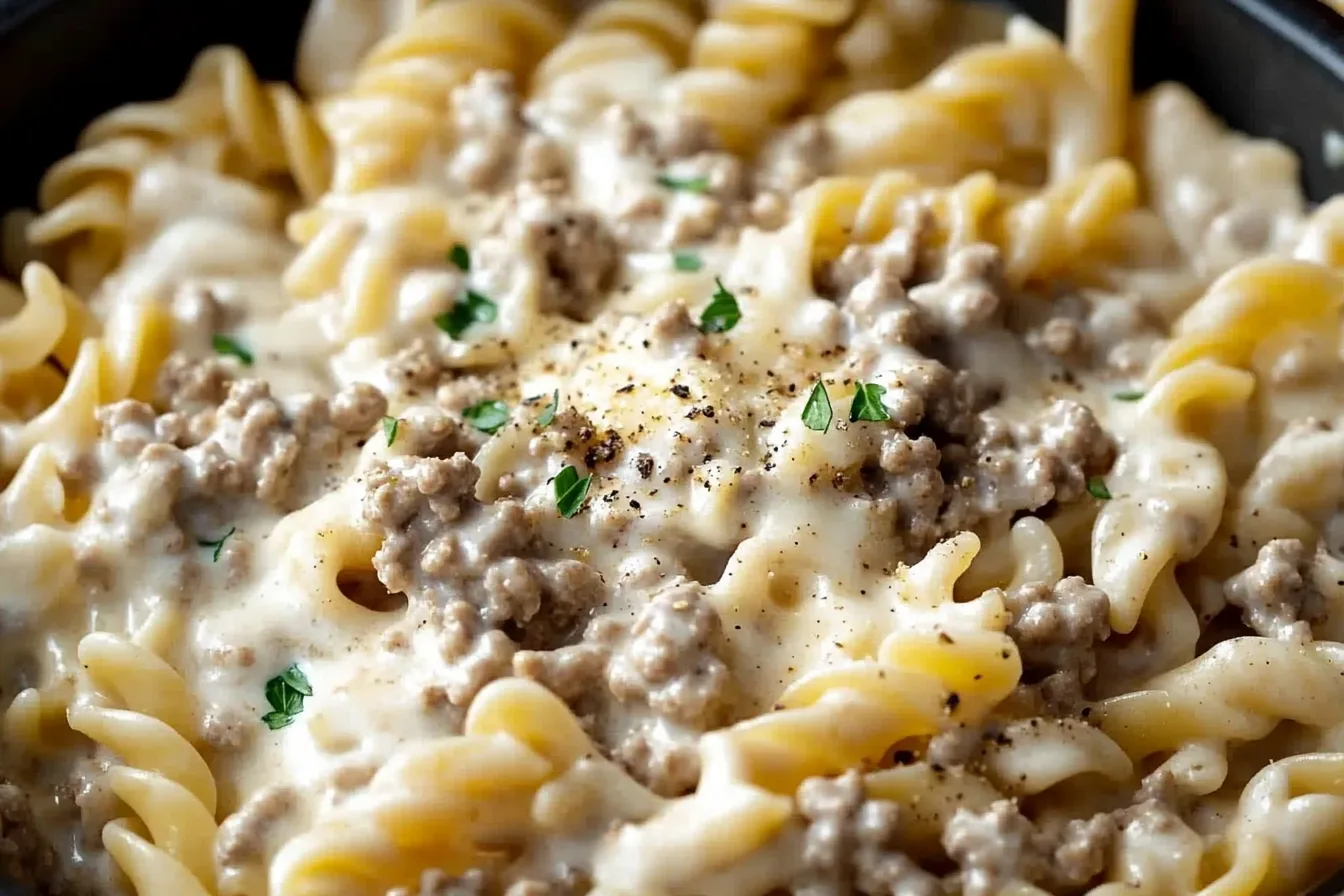 Creamy Stovetop Ground Beef Pasta