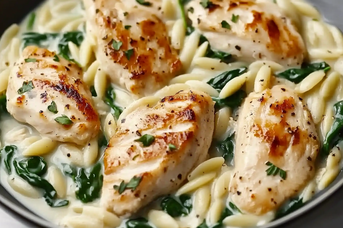 Boursin Orzo with Chicken