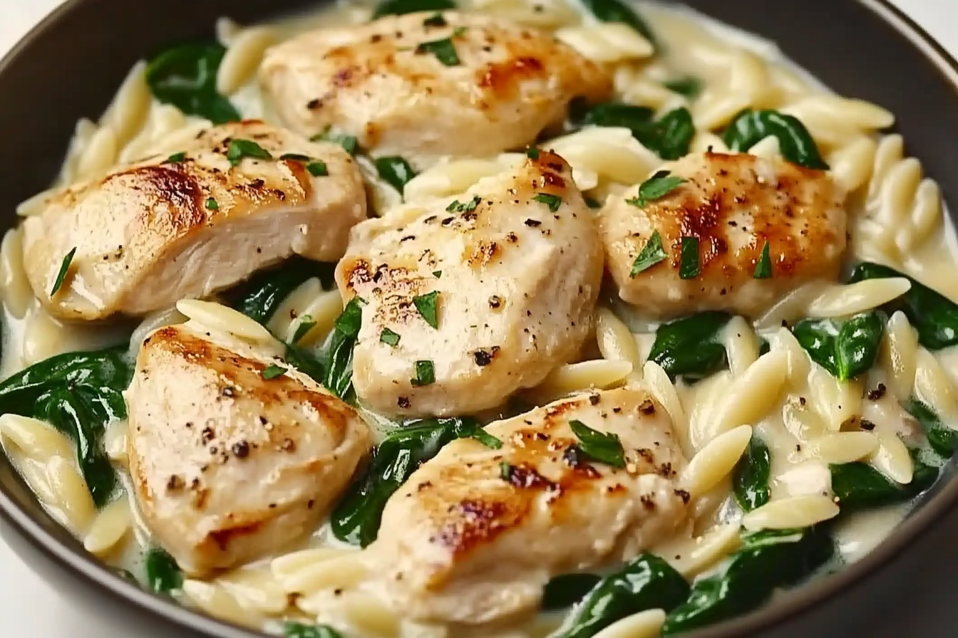 Boursin Orzo with Chicken
