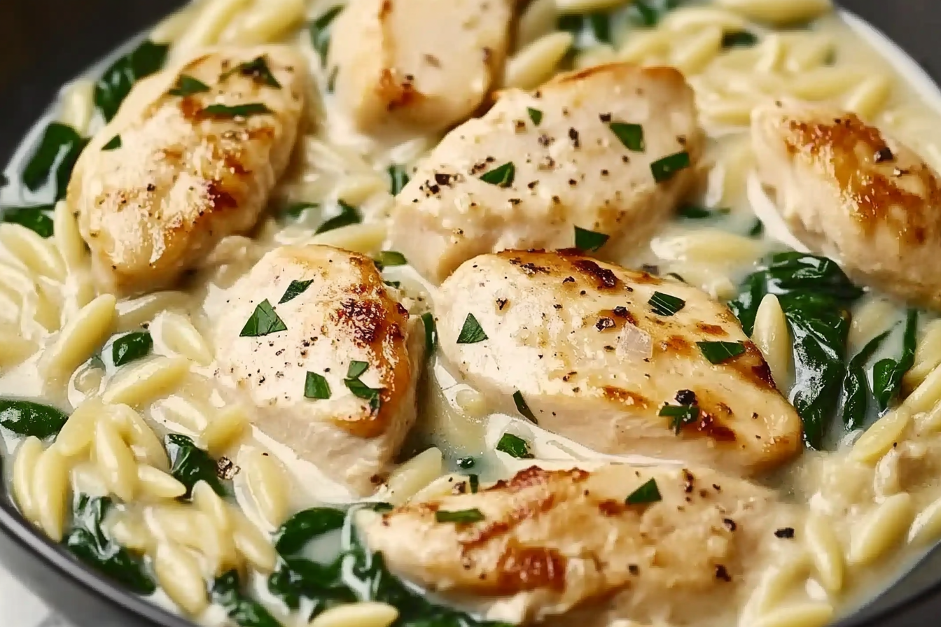 Boursin Orzo with Chicken