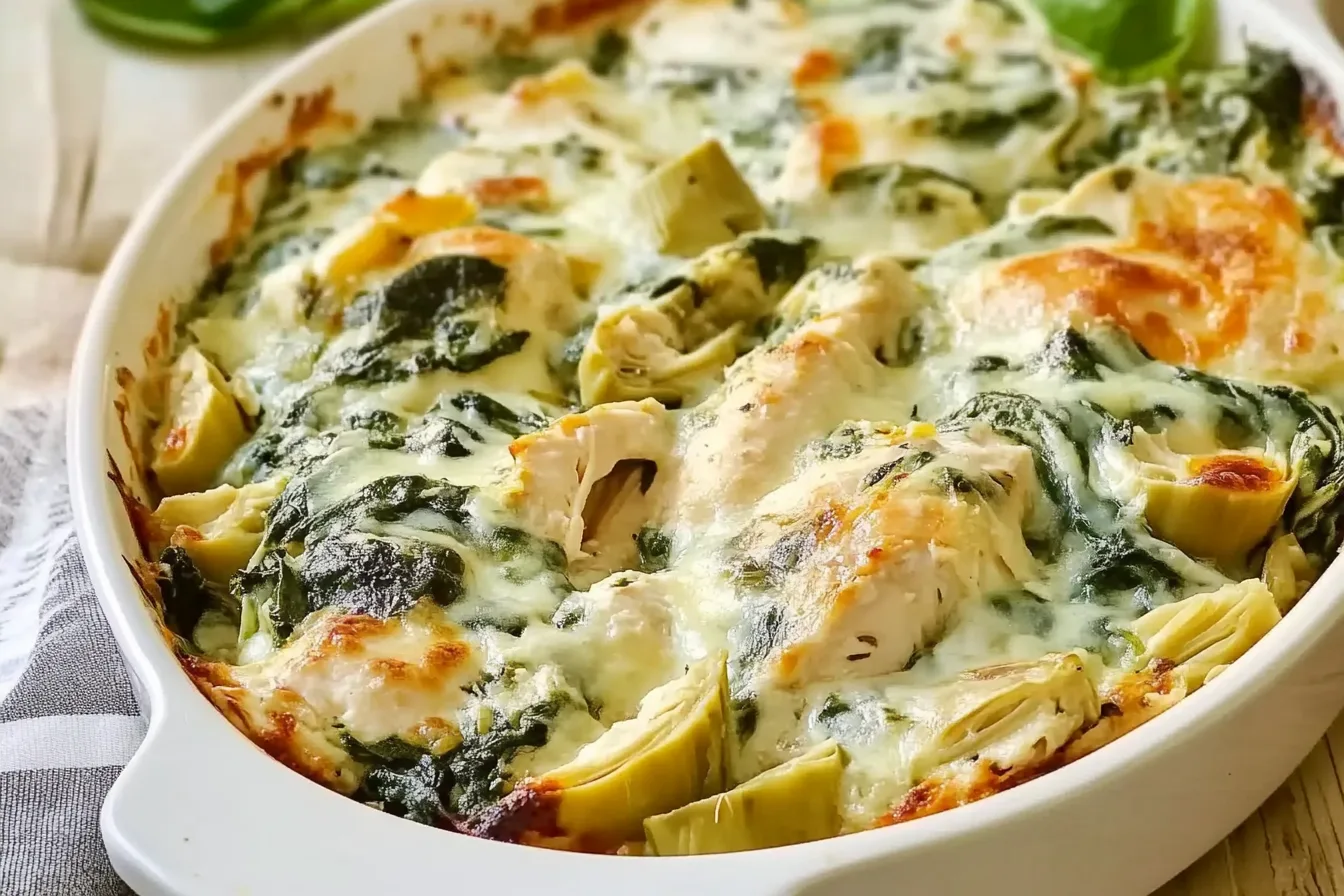 Spinach Artichoke Chicken Casserole