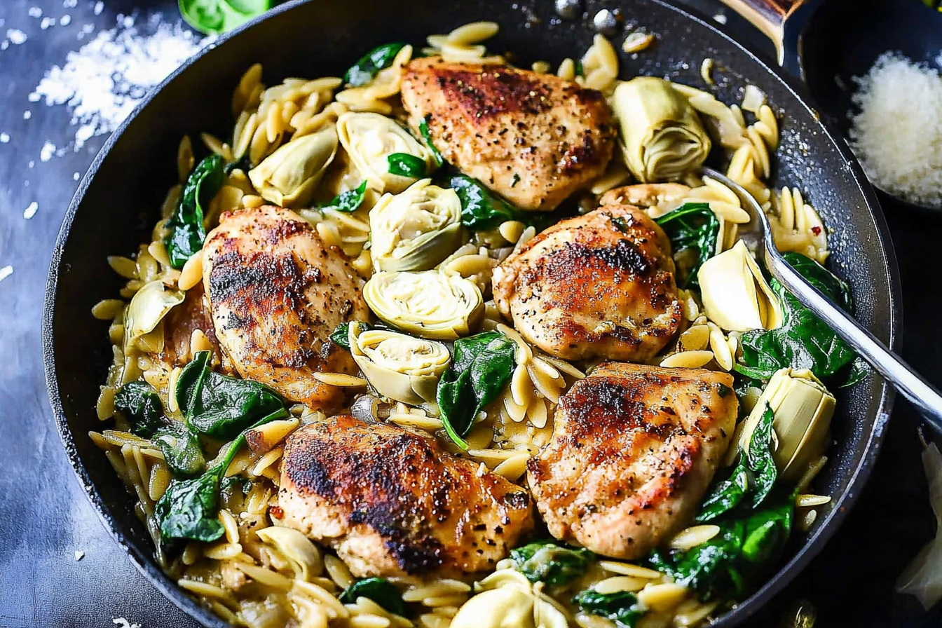 Spinach and Artichoke Chicken Skillet