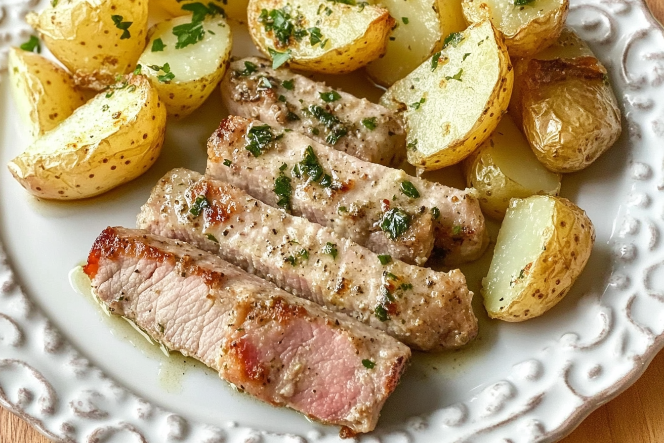 Garlic Ranch Roasted Potatoes Pork