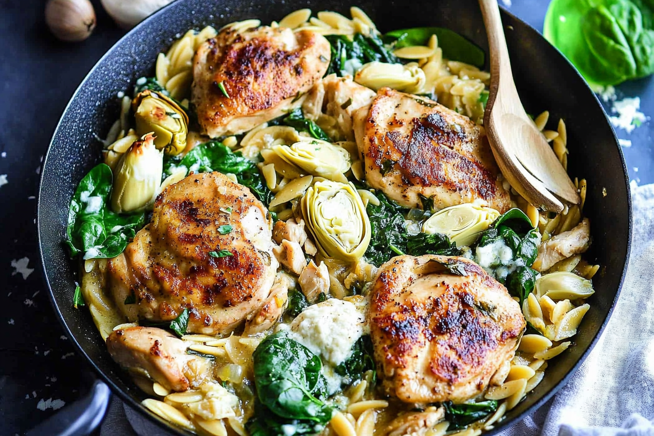 Spinach and Artichoke Chicken Skillet