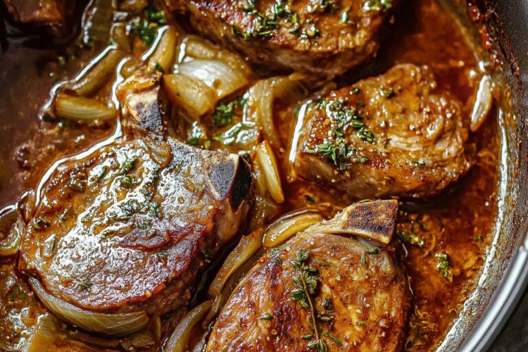 Braised Pork Steak and Onions