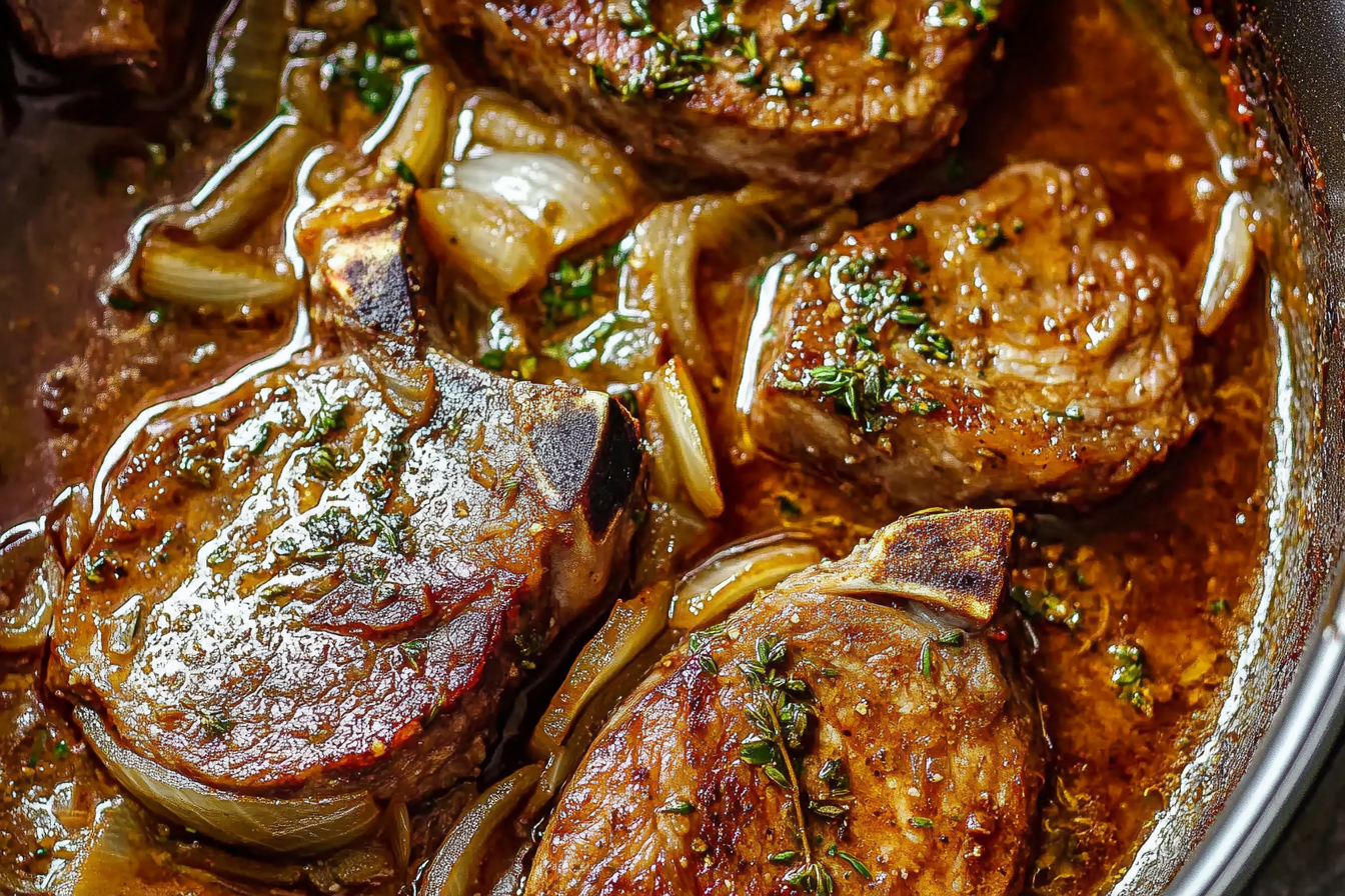 Braised Pork Steak and Onions