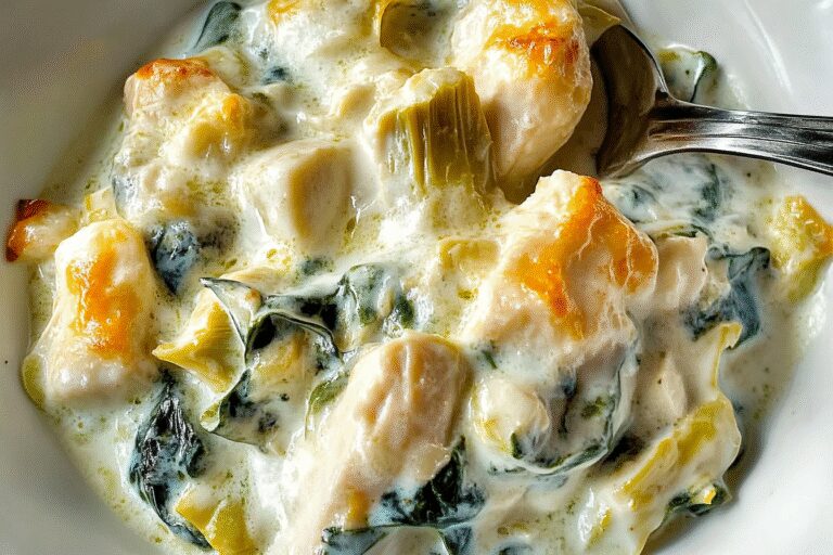 High Protein Spinach Artichoke Casserole