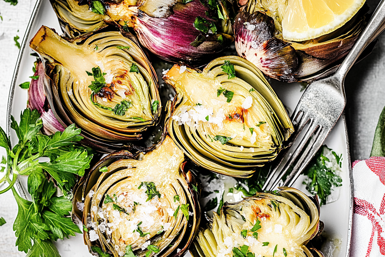 Roasted Artichokes with Garlic