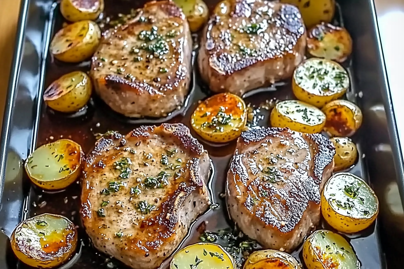 Sheet Pan Pork Chops and Potatoes