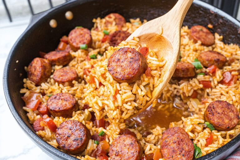 Smoked Sausage and Rice Skillet