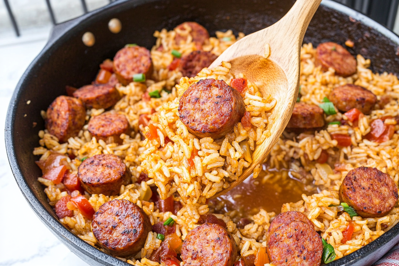 Smoked Sausage and Rice Skillet