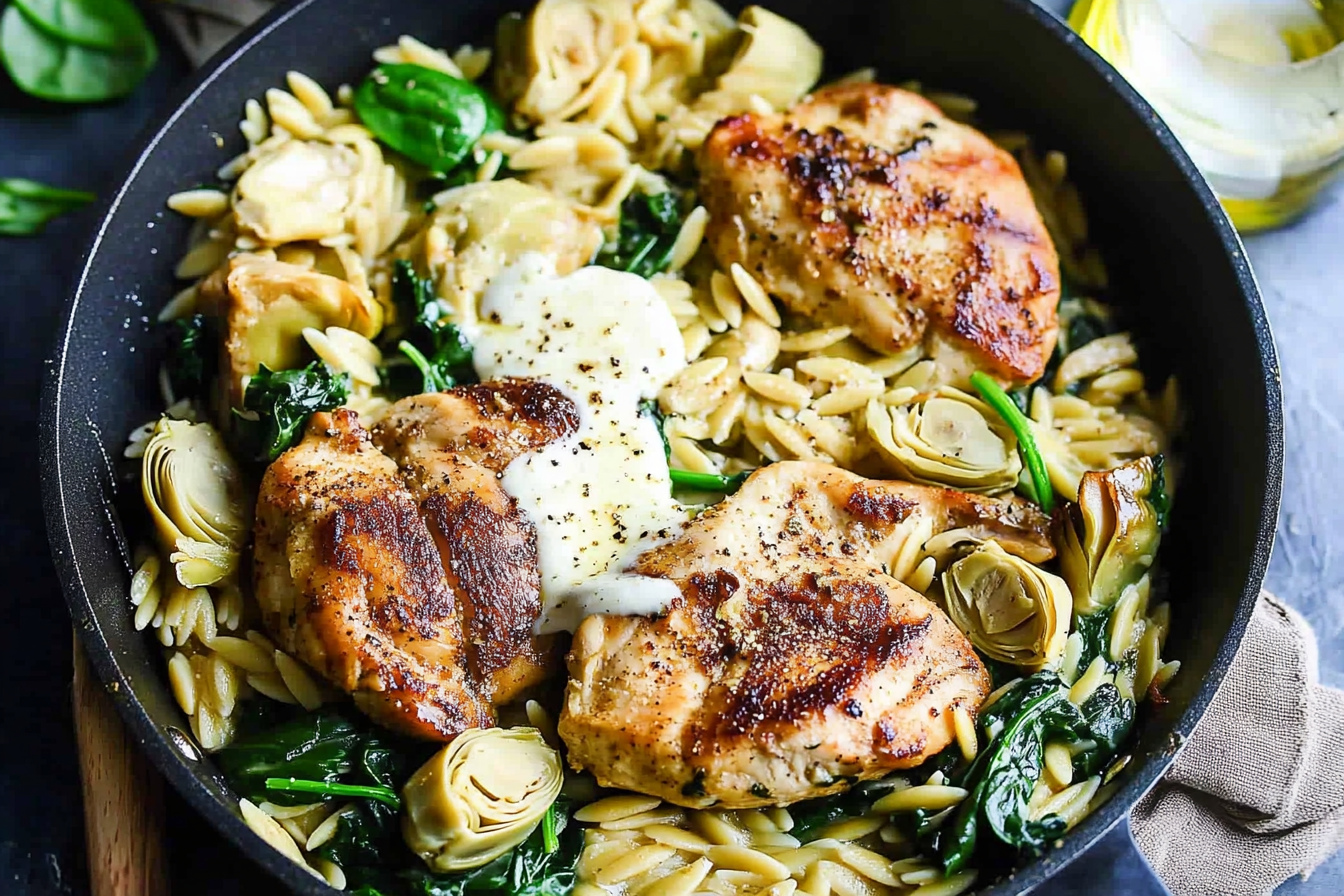 Spinach and Artichoke Chicken Skillet