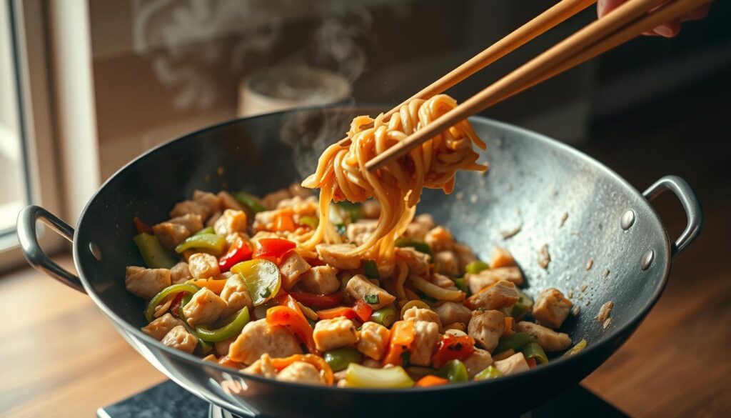 stir-fry techniques in wok
