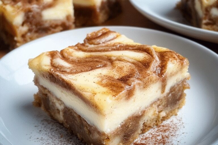 Blender Cinnamon Roll Cheesecake Bars