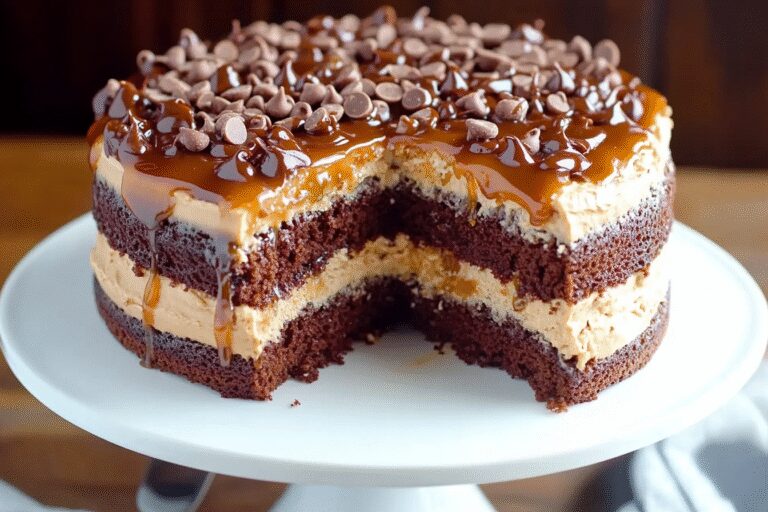 Chocolate Caramel Toffee Crunch Cake