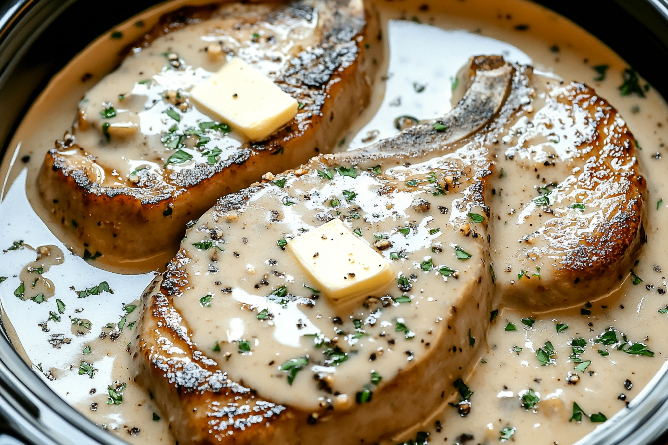 Garlic Parmesan Slow Cooker Pork Chops
