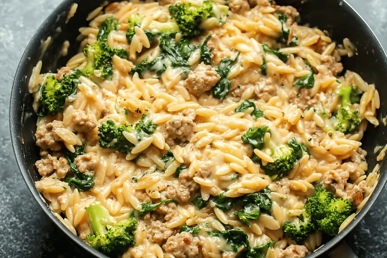 Quick Ground Turkey Orzo