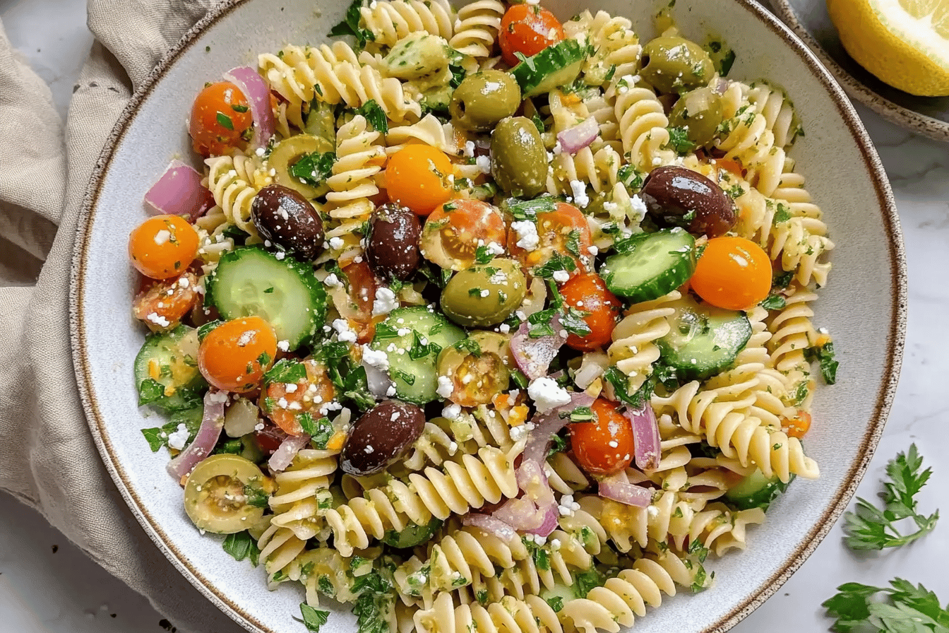 Vegan Greek Pasta Salad