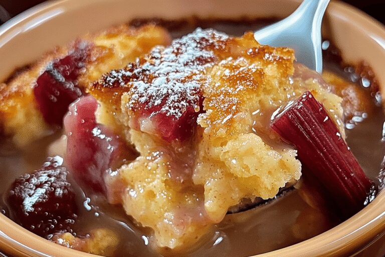 Baked Sticky Rhubarb Pudding