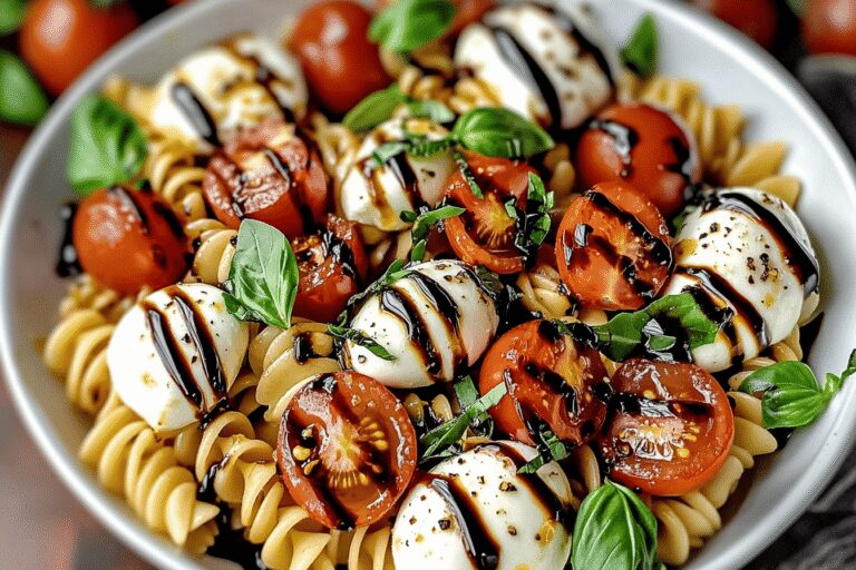 Caprese Pasta Salad with Balsamic Glaze