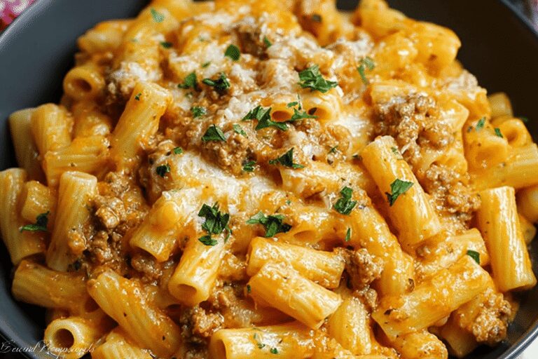 Cheesy Ground Turkey Pasta