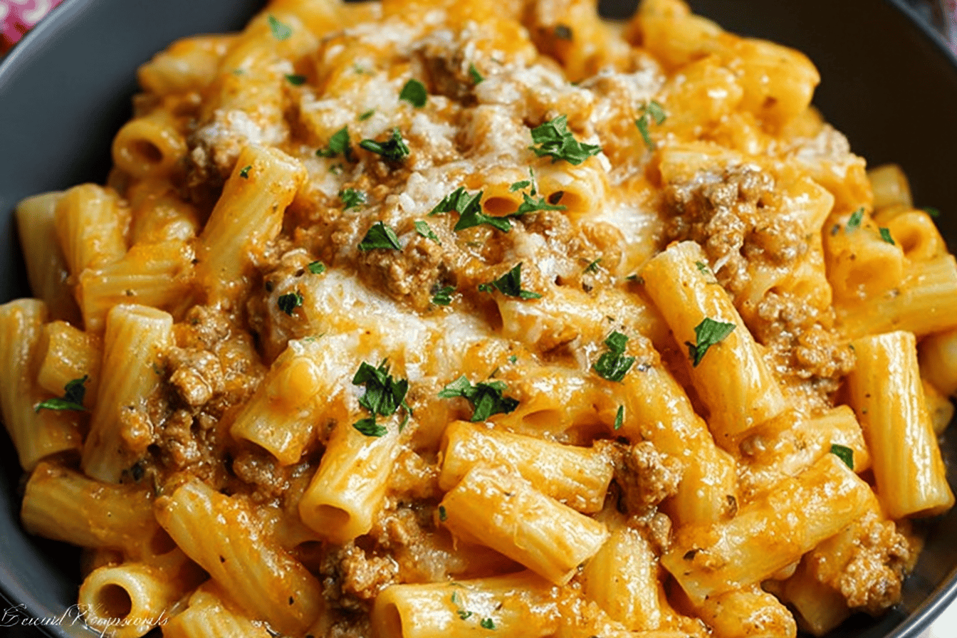 Cheesy Ground Turkey Pasta