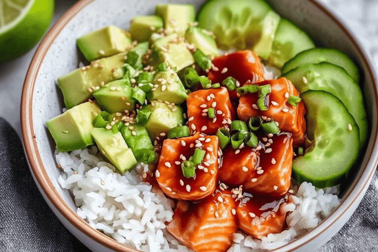 Honey Sriracha Salmon Bowls