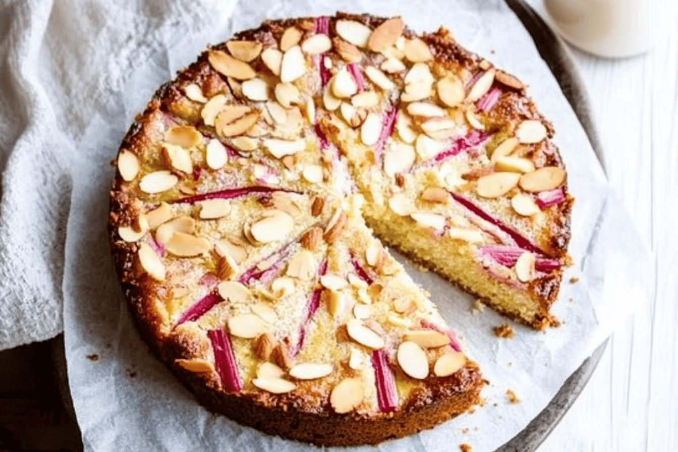 Norwegian Rhubarb Almond Cake