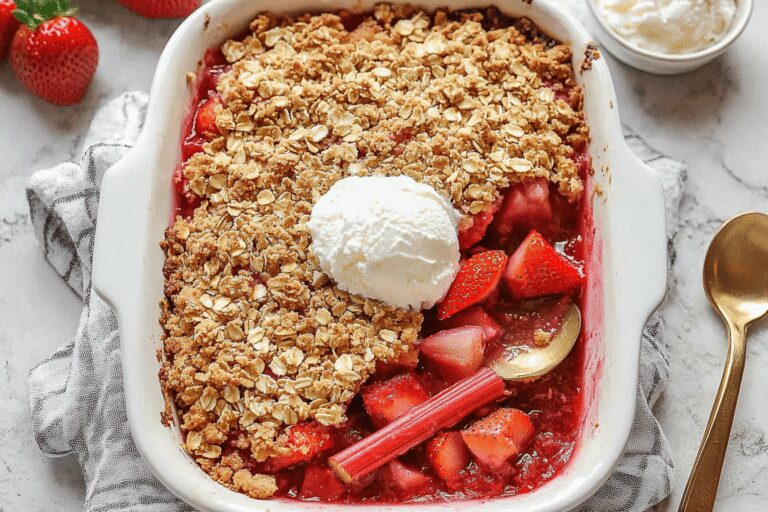 Old Fashioned Strawberry Rhubarb Crisp