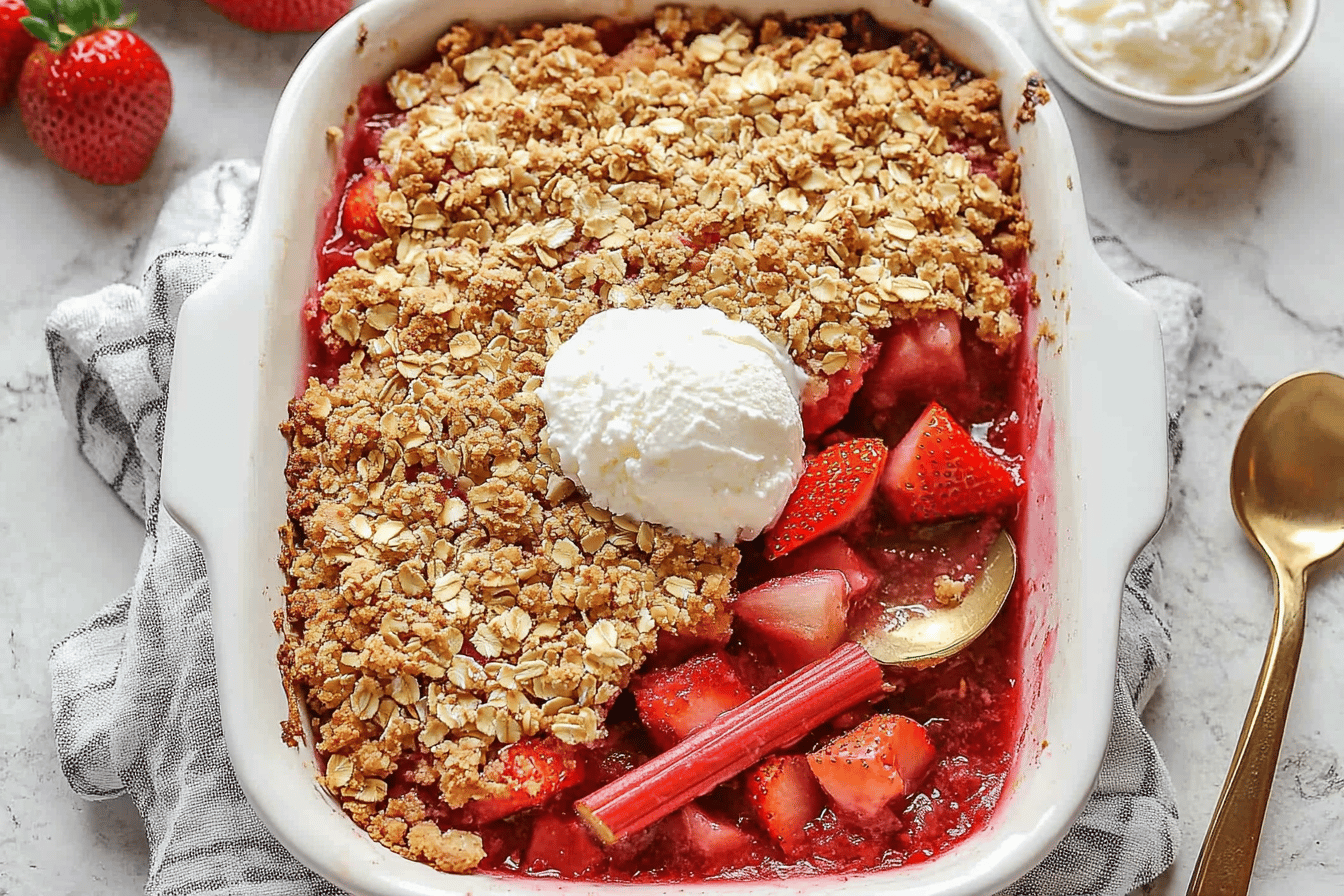Old Fashioned Strawberry Rhubarb Crisp