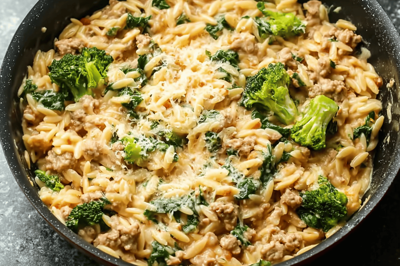 Quick Ground Turkey Orzo