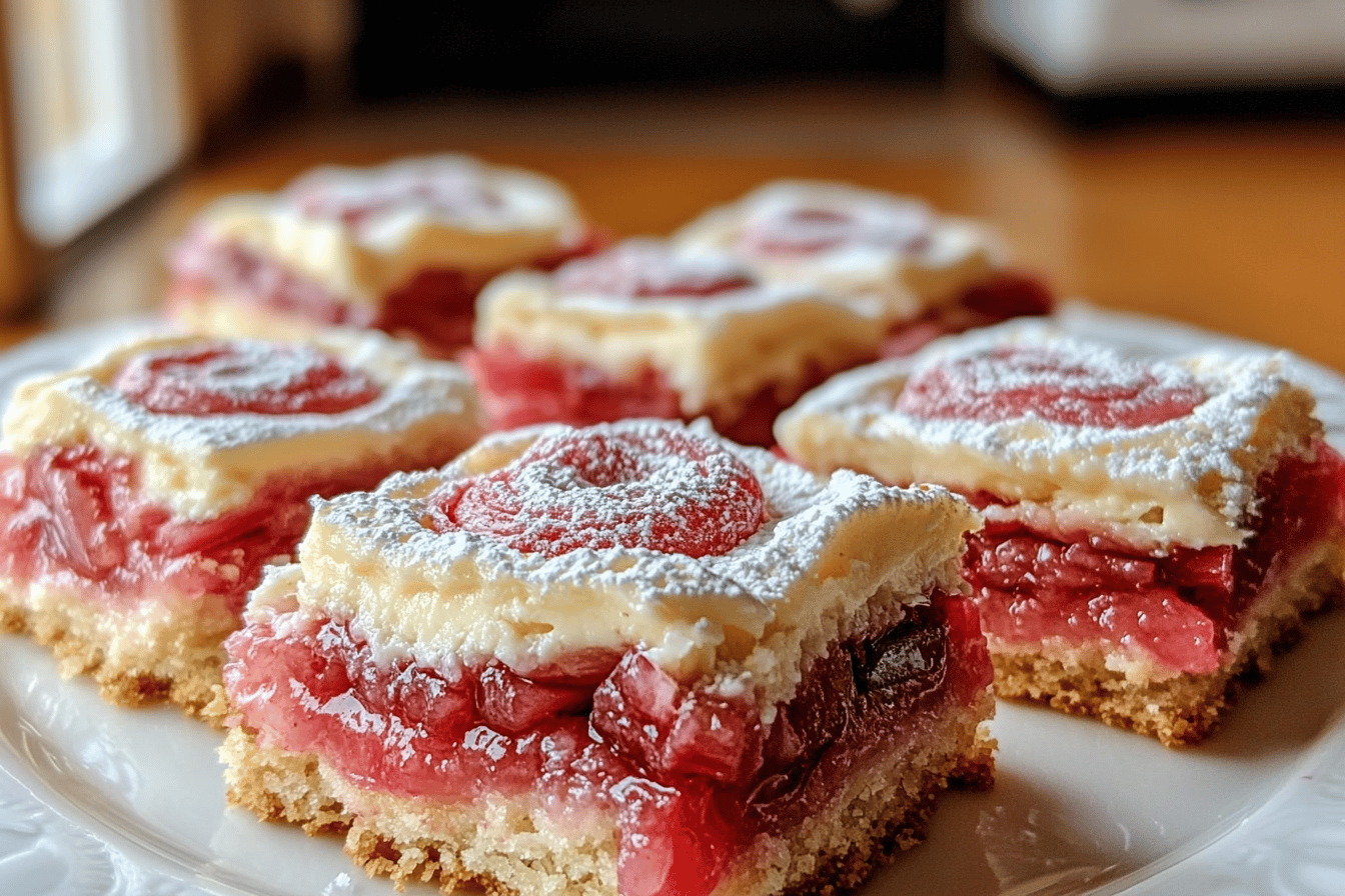 Rhubarb Bars with Cream Cheese