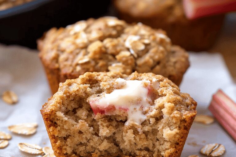 Rhubarb Oat Muffins