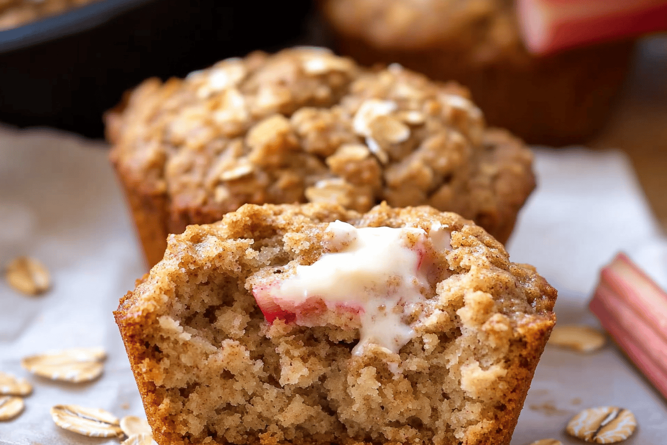 Rhubarb Oat Muffins