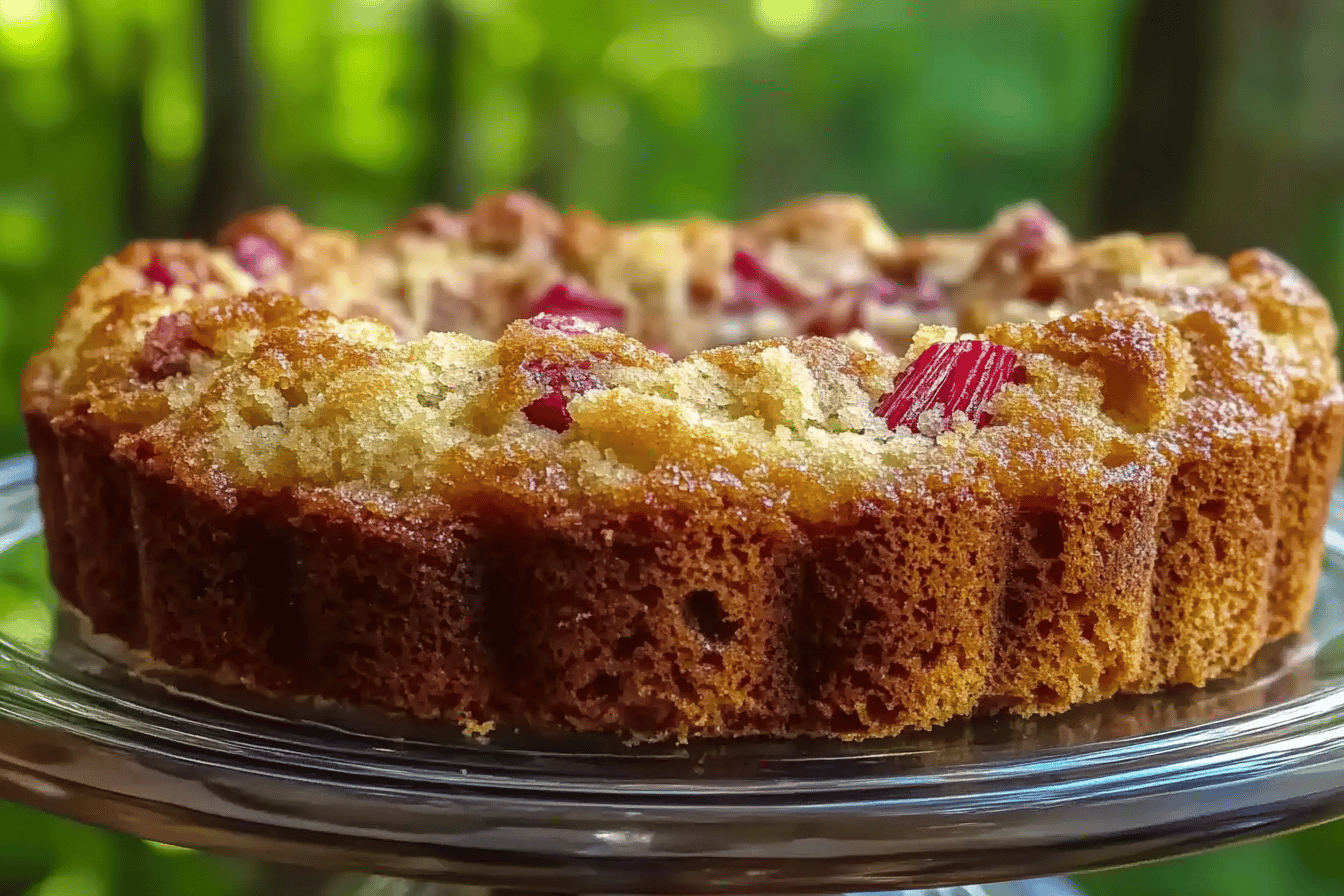 Rhubarb Sour Cream Coffee Cake