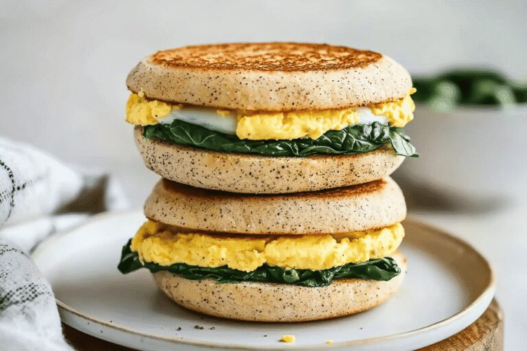 Spinach Egg Breakfast Sandwiches
