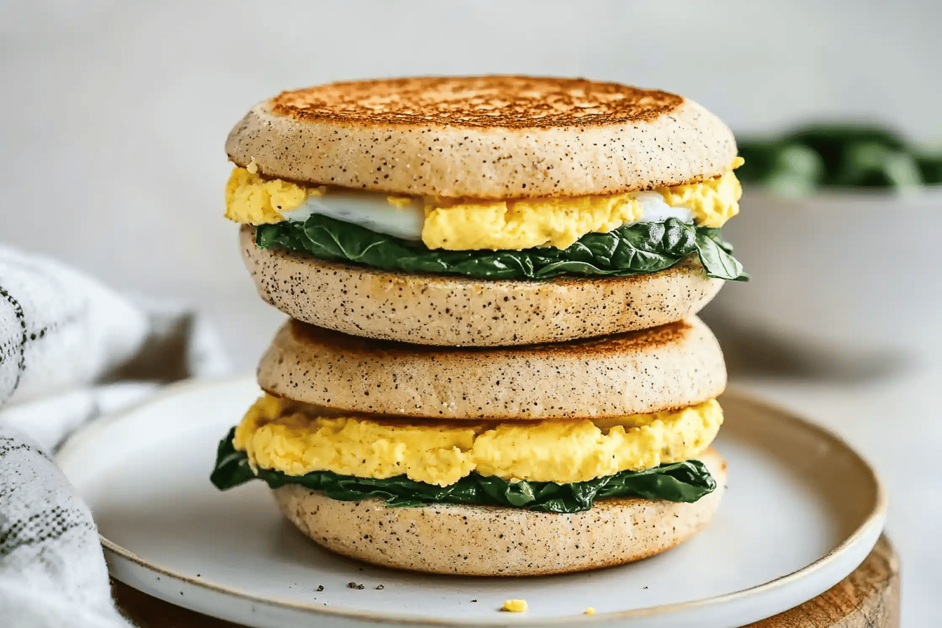 Spinach Egg Breakfast Sandwiches