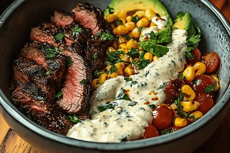 Steak Avocado Corn Bowl