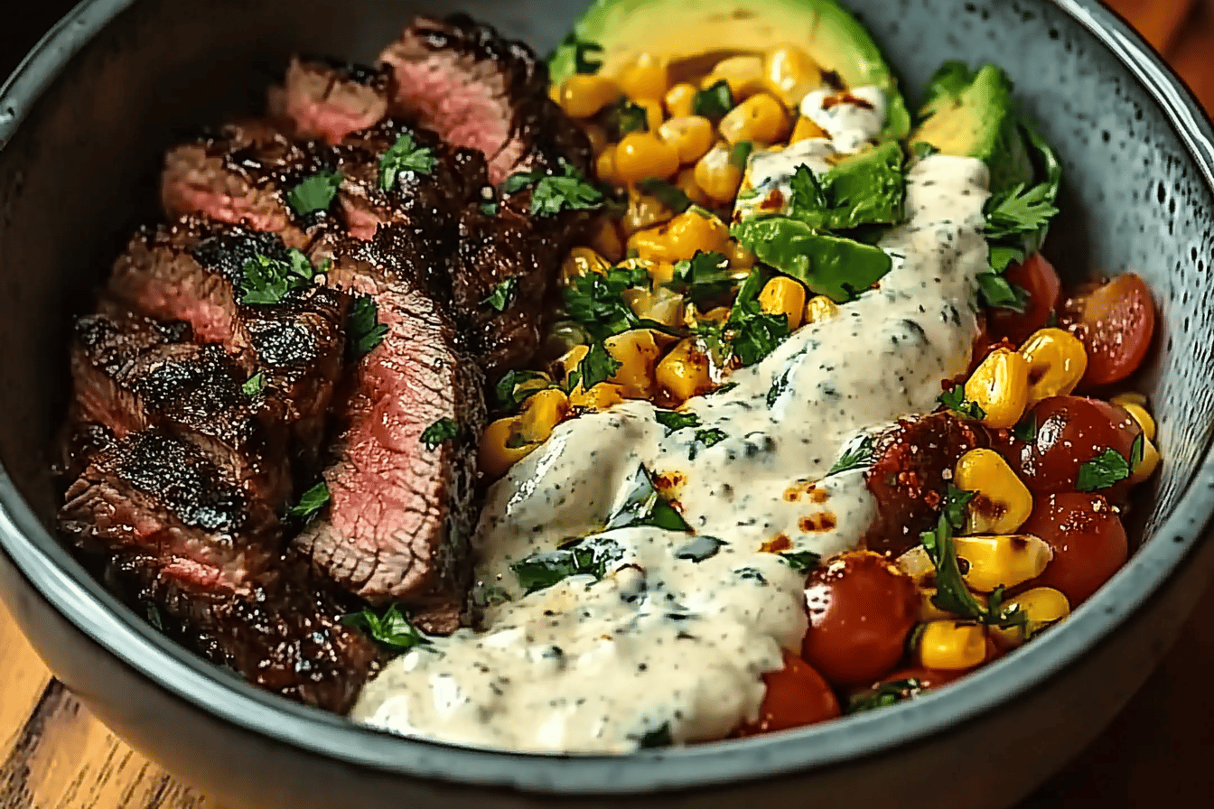 Steak Avocado Corn Bowl