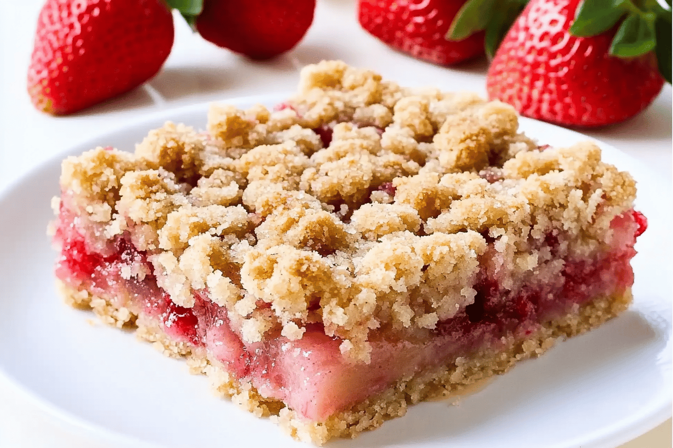 Strawberry Rhubarb Crumb Bars