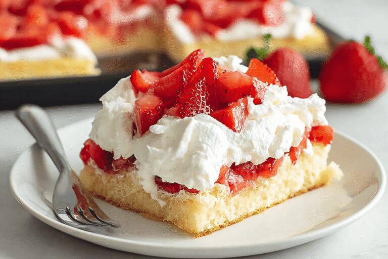 Strawberry Shortcake Slab Cake