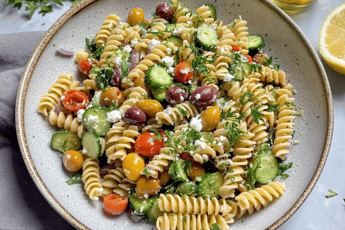 Vegan Greek Pasta Salad