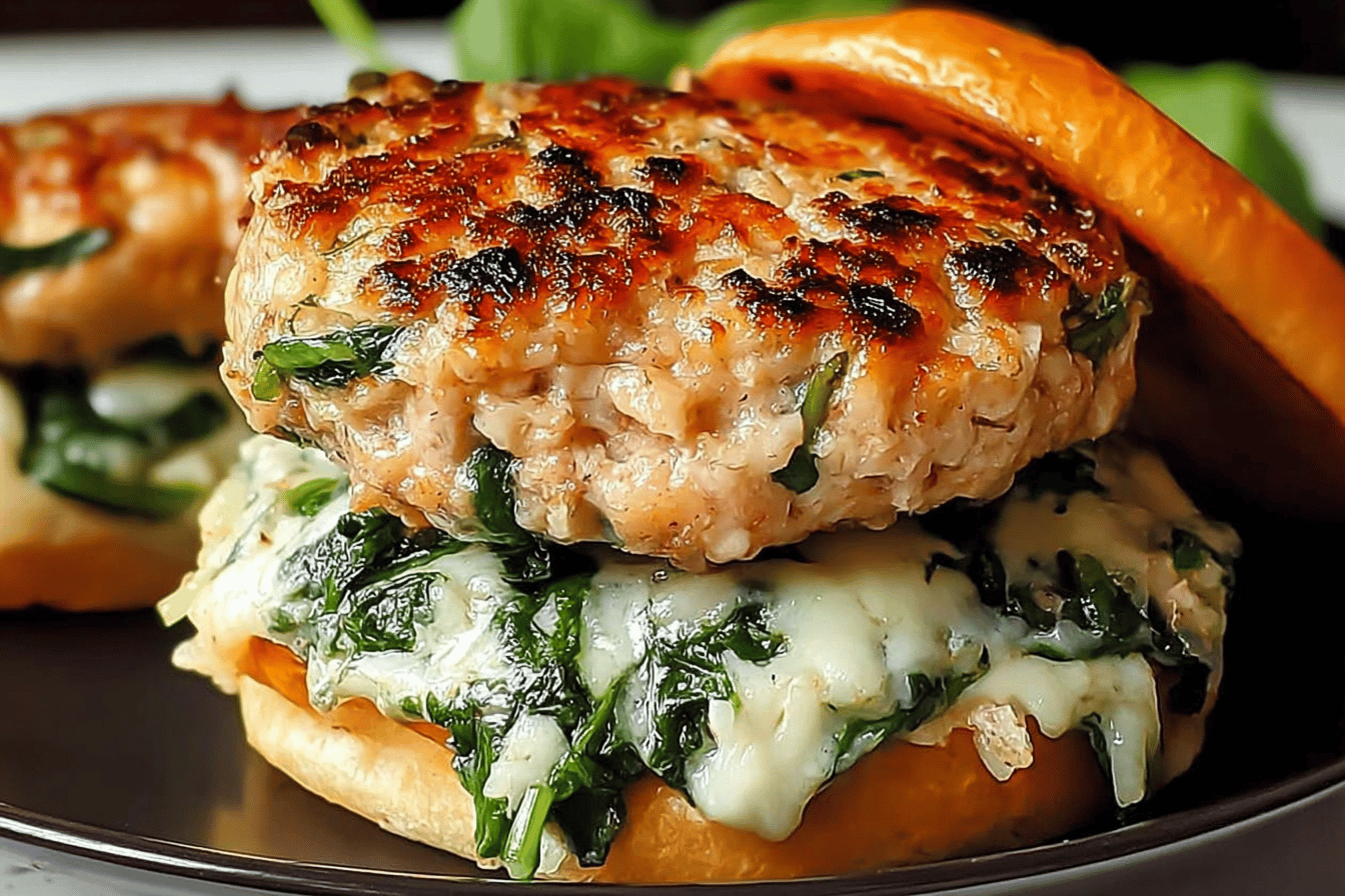 White Cheddar Spinach Burgers