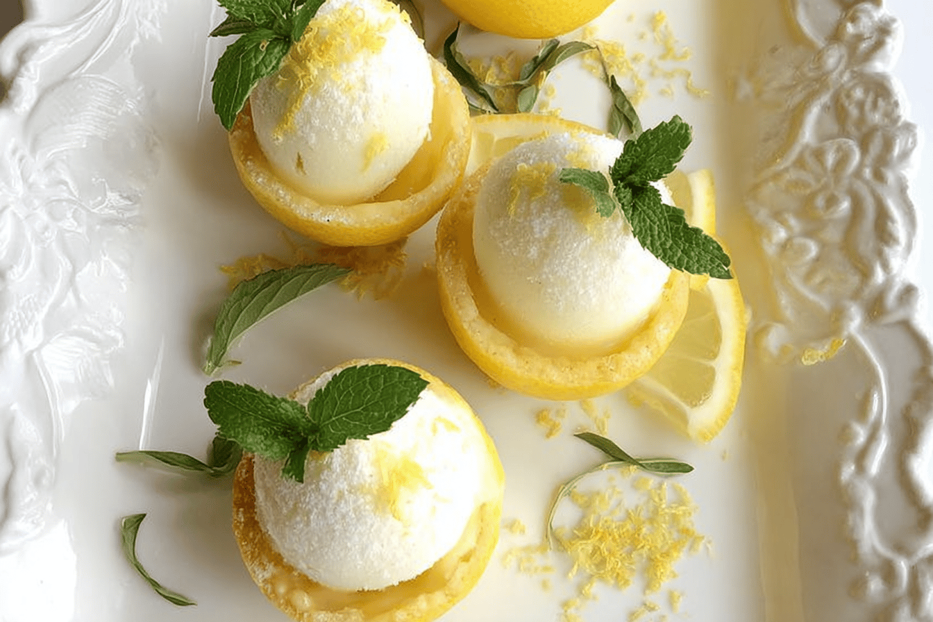 Lemon Sorbet in Lemon Shell