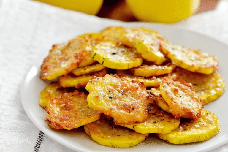 Baked Parmesan Yellow Squash Rounds