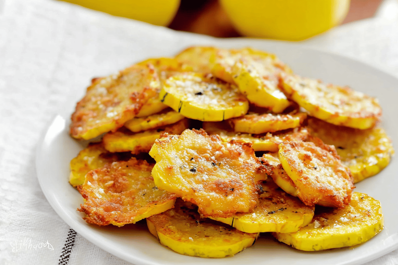 Baked Parmesan Yellow Squash Rounds