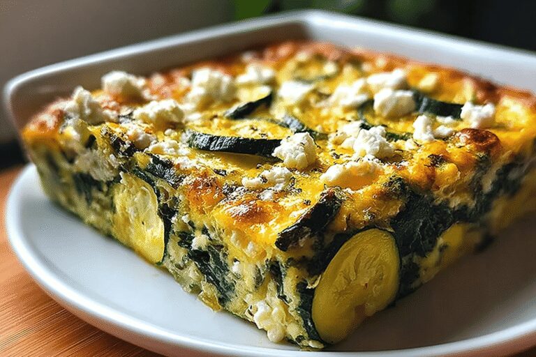 Baked Zucchini Spinach Feta Casserole