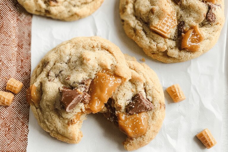 Caramel Cone Crunch Cookies