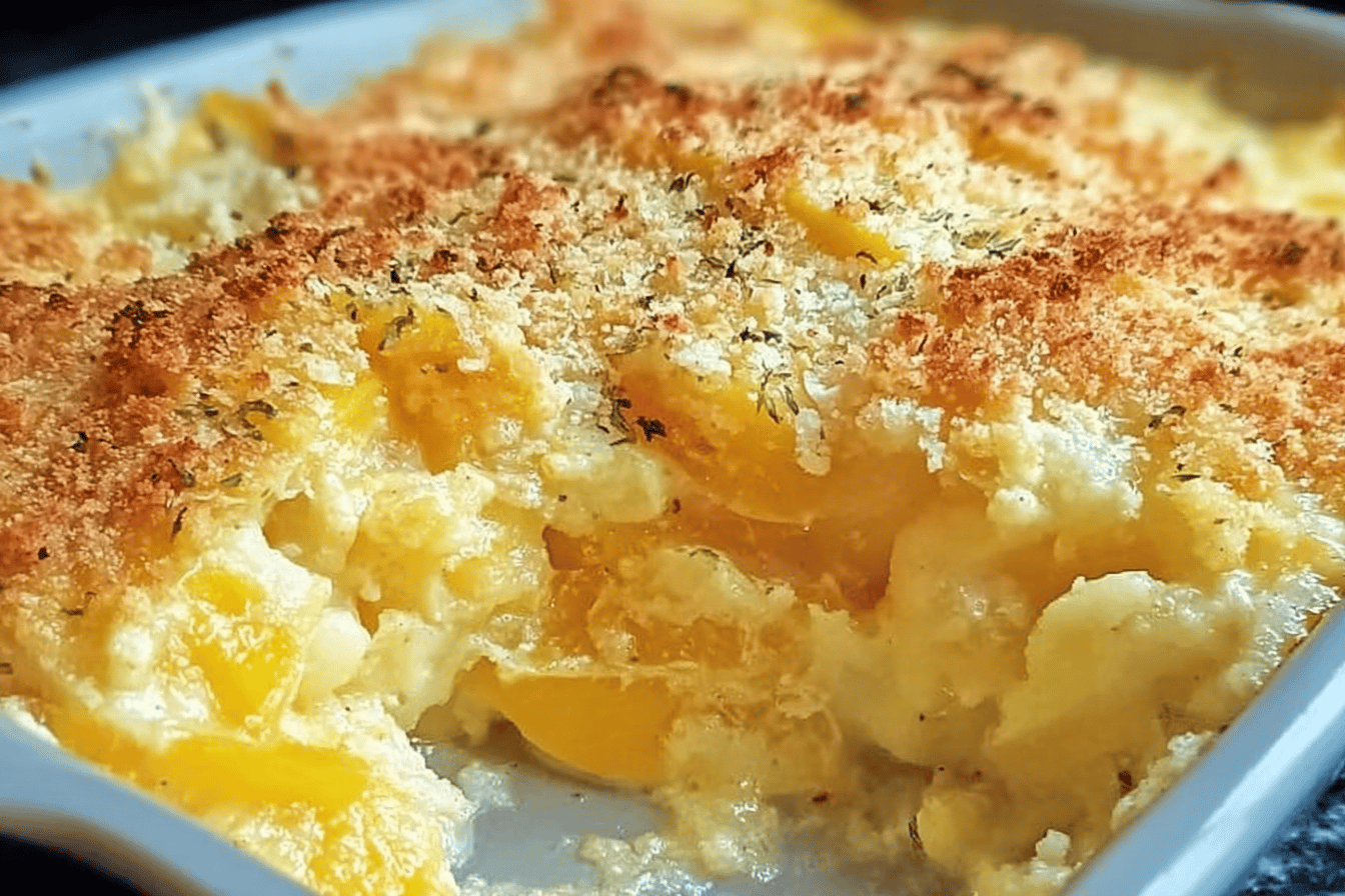 Cheesy Yellow Squash Casserole