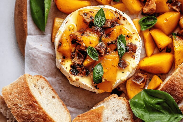 Grilled Brie with Peaches